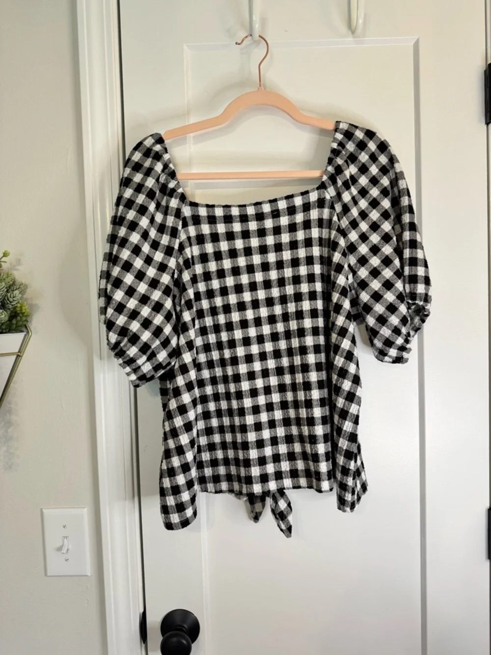 LOFT Plaid Boho Top - Picture 7 of 7